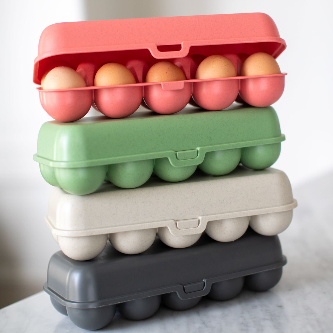 KOZIOL Scatola Box Portauova Eggs To Go 10 Uova Verde Organic