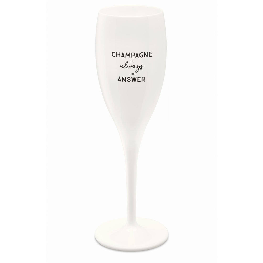 KOZIOL Calice Spumante Champagne 100ml Cheers No. 1 Champagne is The Answer Bianco