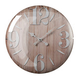 MONTEMAGGI Orologio Da Parete Lenticolare con Numeri Bianchi 51cm Vetro Base in Legno