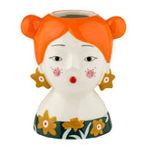 MONTEMAGGI Isotta con Capelli Rossi Vaso Cachepot Porta Pianta 18x14cm Ceramica