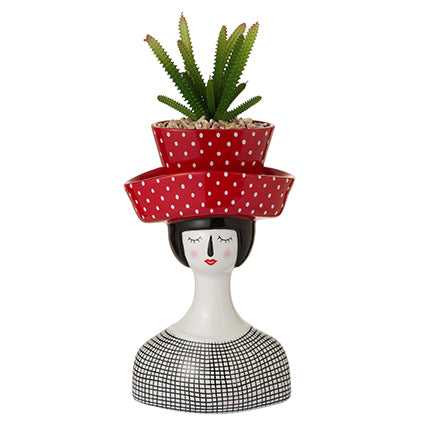 MONTEMAGGI Pop Girl Vaso Cachepot Porta Pianta 19x42cm Ceramica