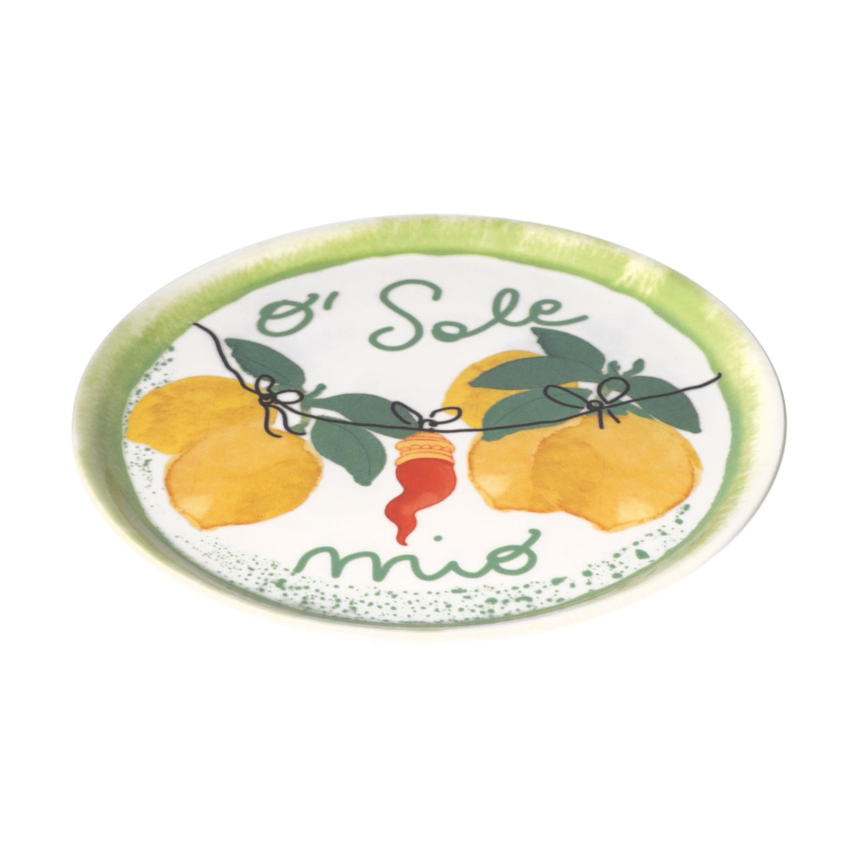 ROSE & TULIPANI Piatto Pizza O' Sole Mio 31cm Verde Porcellana