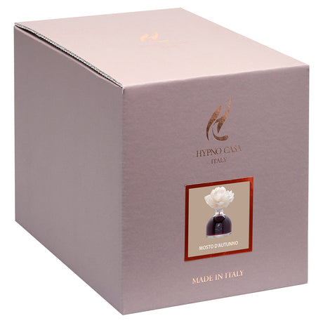 HYPNO CASA Diffusore a Bastoncini con Fiore Bianco Rosa 100ml Mosto D'Autunno