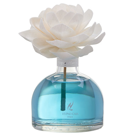 HYPNO CASA Diffusore a Bastoncini con Fiore Bianco Rosa 250ml Acqua Marina