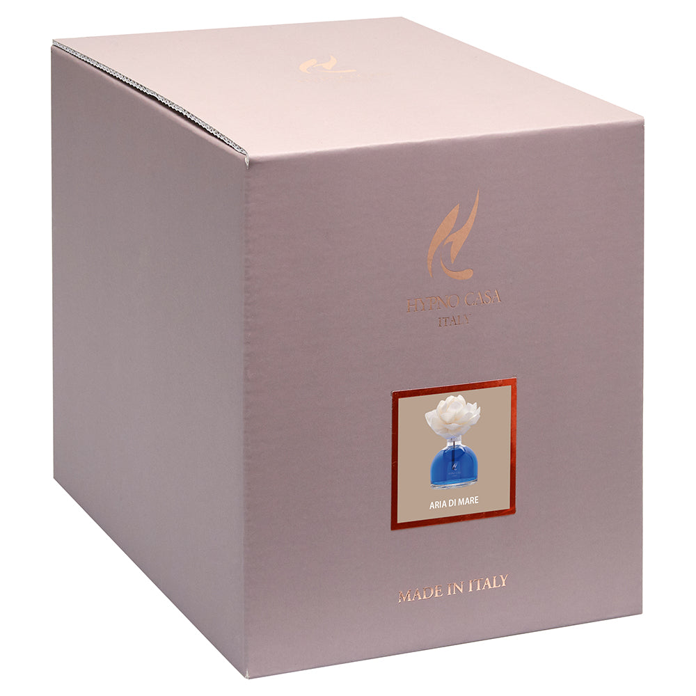 HYPNO CASA Diffusore a Bastoncini con Fiore Bianco Rosa 250ml Aria di Mare