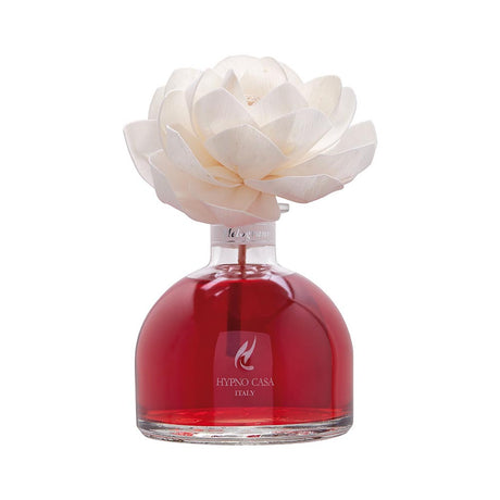 HYPNO CASA Diffusore a Bastoncini con Fiore Bianco Rosa 250ml Melograno