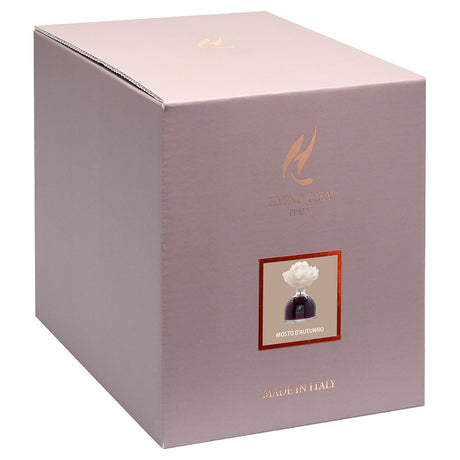 HYPNO CASA Diffusore a Bastoncini con Fiore Bianco Rosa 250ml Mosto D'Autunno