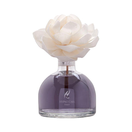 HYPNO CASA Diffusore a Bastoncini con Fiore Bianco Rosa 250ml Orchidea Nera
