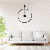 CEART Orologio Da Parete Line Moderno 92x74cm Nero Metallo Made in Italy