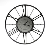 CEART Big Wheel Wall Clock Roman Numerals 100cm Black Metal Made in Italy