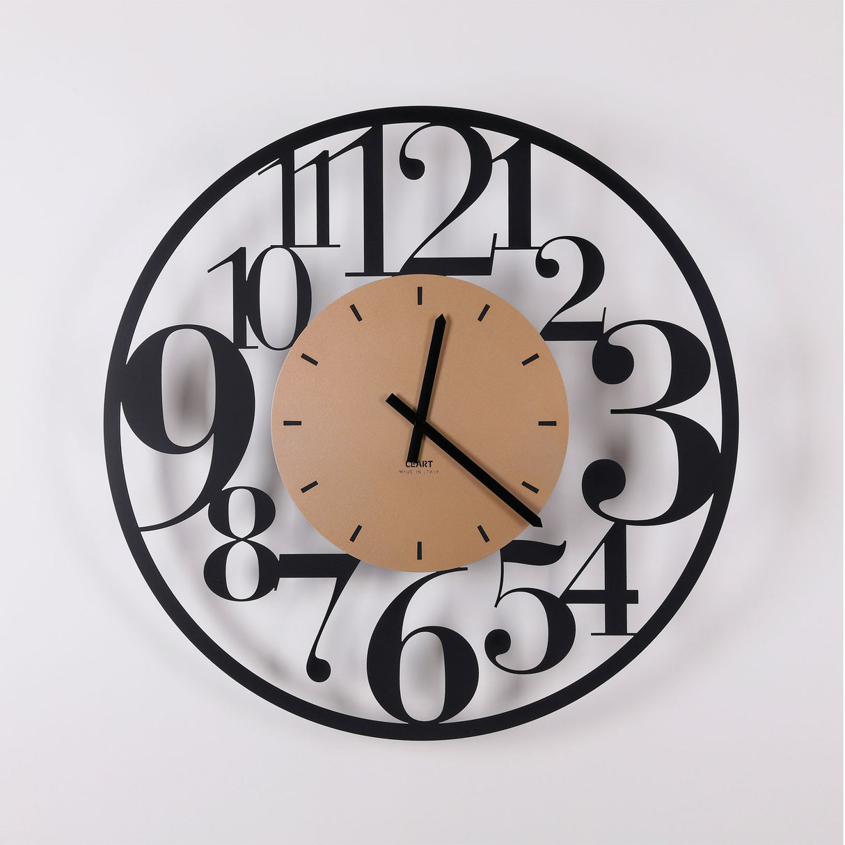 CEART Orologio Da Parete Ilenia 60cm Nero e Oro Metallo Made in Italy