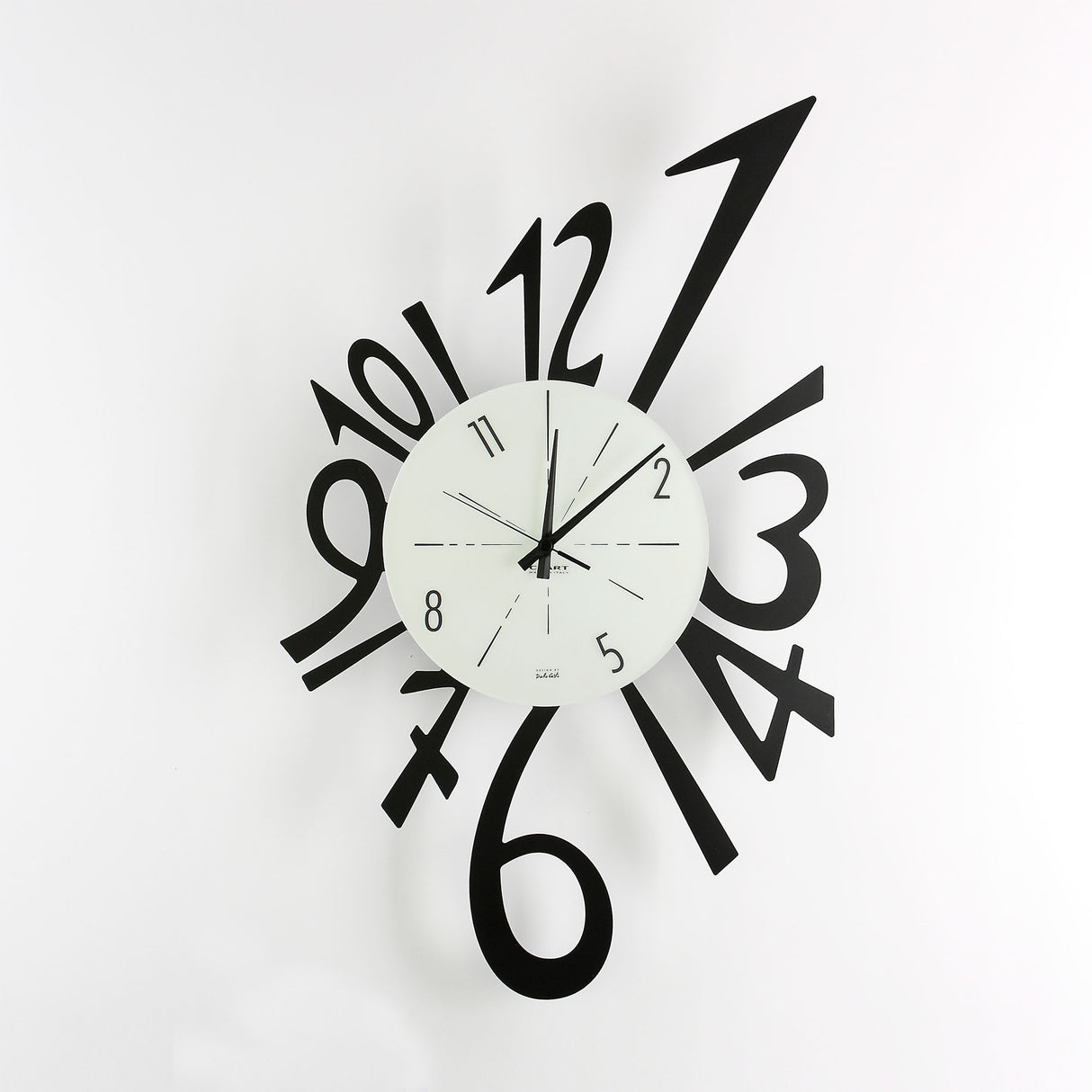 CEART Modern Numeric Wall Clock 43x70cm Black Metal Made in Italy