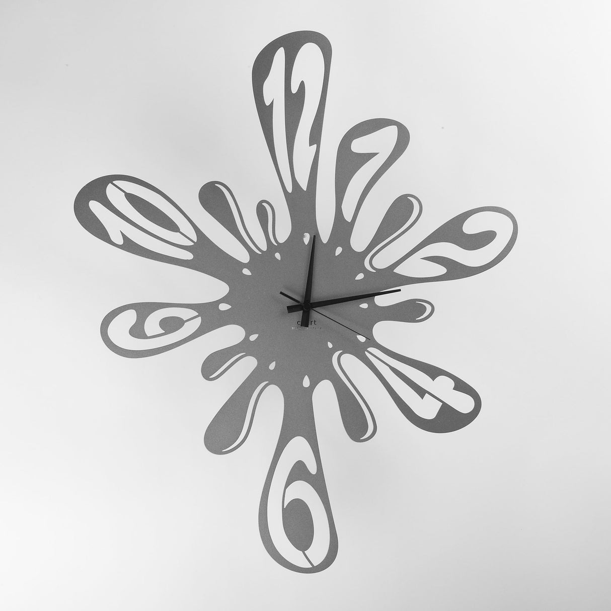 CEART Wall Clock Modern Sketch 55x68cm Anthracite Gray Metal Made in Italy