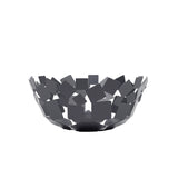 CEART Ciotola Coppa Cesto Materia Moderno 39x32cm Grigio Marmo Metallo Made in Italy