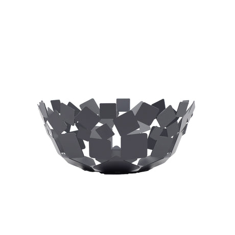 CEART Ciotola Coppa Cesto Materia Moderno 39x32cm Grigio Marmo Metallo Made in Italy