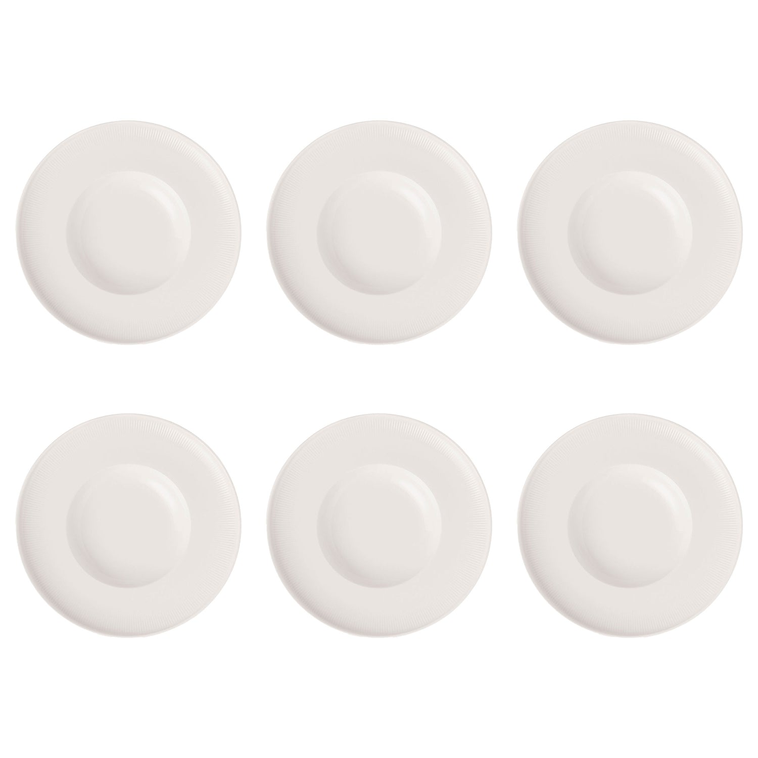 VILLEROY &amp; BOCH Afina Piatto Fondo Pasta 29cm Set 6 Pezzi Bianco Porcellana Premium