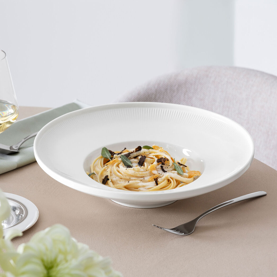 VILLEROY &amp; BOCH Afina Piatto Fondo Pasta 29cm Set 6 Pezzi Bianco Porcellana Premium