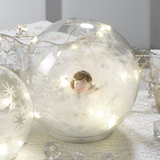 MASCAGNI CASA Sfera Palla con Angelo e LED 15cm Vetro Bianco