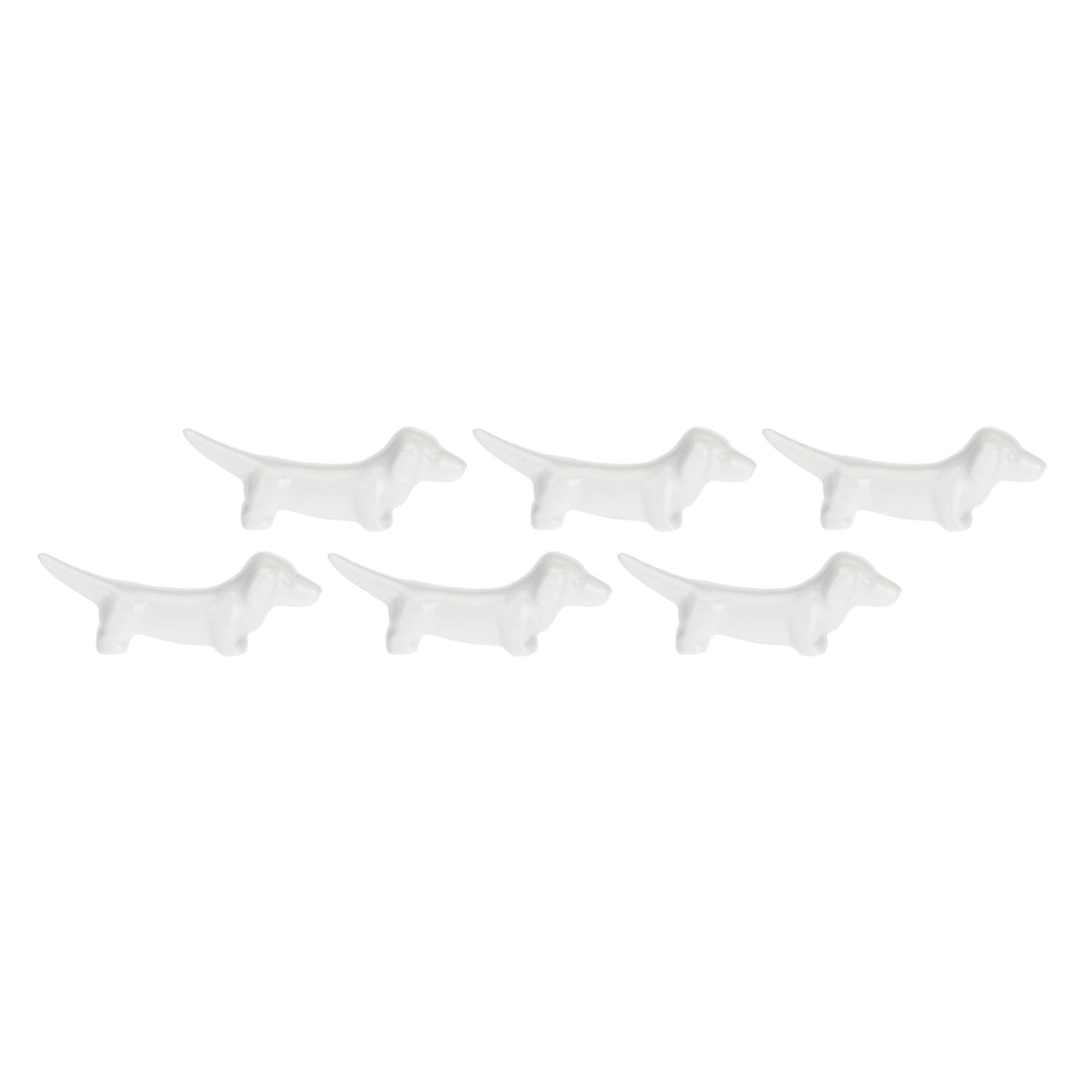 LA PORCELLANA BIANCA Fattoria Poggia Posate Cane Set 6 Pezzi 7,5cm Bianco