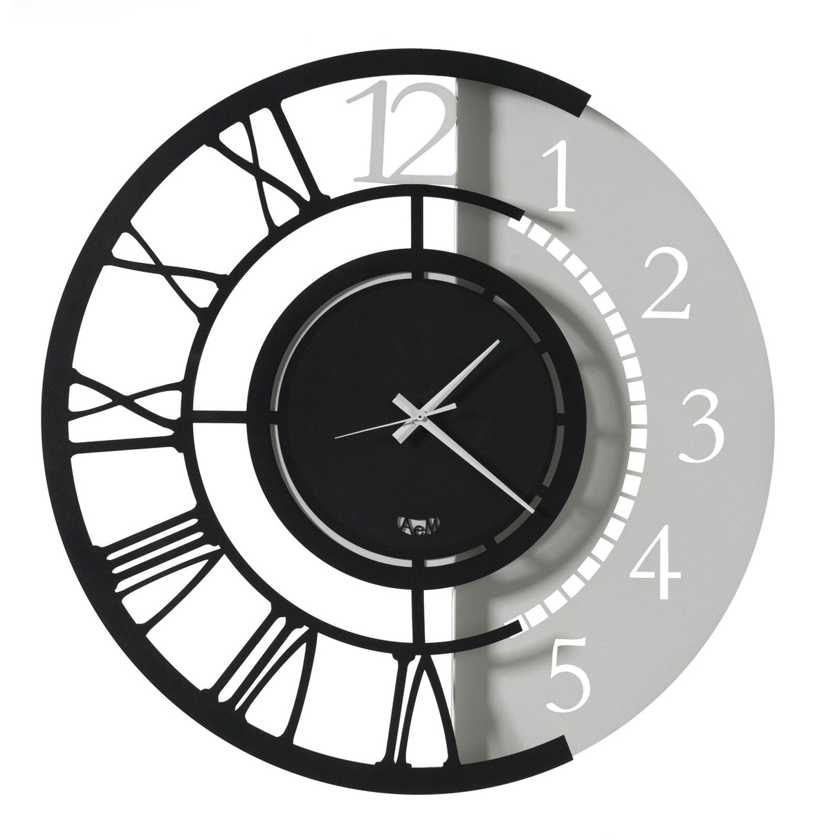 ARTI & MESTIERI Orologio da Parete Particolare Full Metal Jack Grande Nero E Bianco Marmo