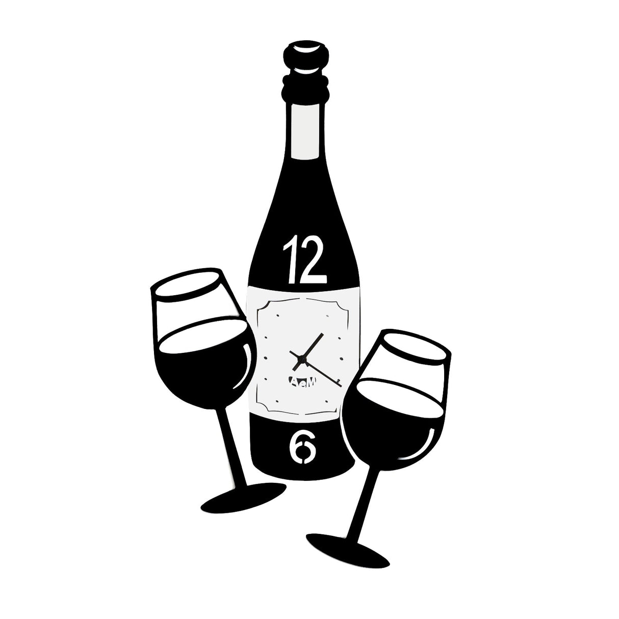 ARTI & MESTIERI Orologio da Parete Cin Cin Nero