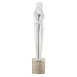 Scultura coppia stilizzata Bongelli Preziosi in ceramica nocciola 40 cm
