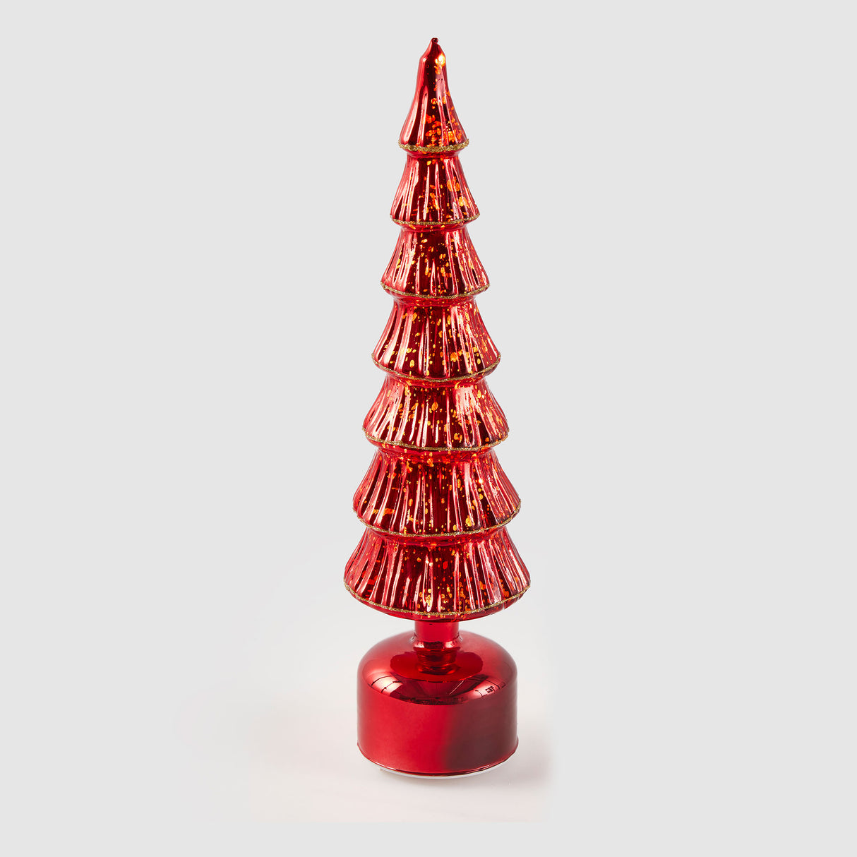 EDG Enzo De Gasperi Decorazione Natalizia Pino Twist con Musica Movimento e Led 40,5x10cm Rosso Vetro