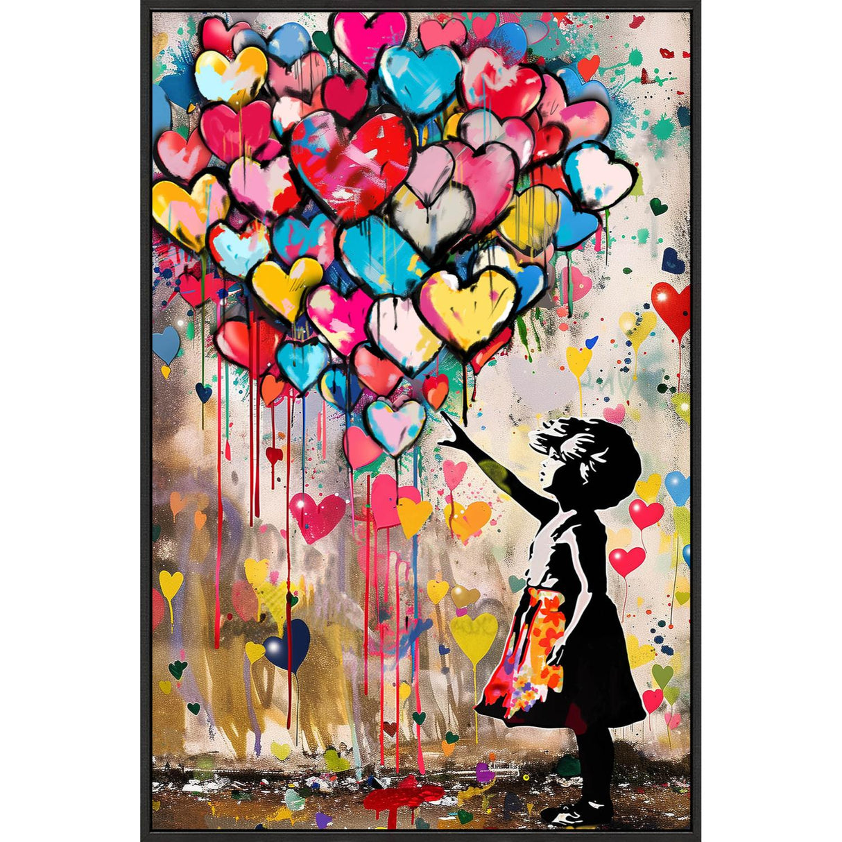 PALAIS ROYAL Quadro Dipinto a Mano su Tela con LED Glossy Baloon 90x60cm