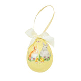 EASY LIFE Happy Easter Vassoio Addobbo Uovo Ovetto di Pasqua 6,5cm Giallo Ceramica