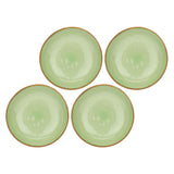 ROSE & TULIPANI Concerto Piatto Fondo Te' Verde 21cm Set 4 Pezzi Stoneware