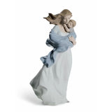 LLADRO' "Tenero abbraccio" Figura Statua Madre Bimbo Porcellana H36cm