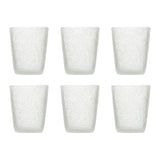 MEMENTO Bicchieri Acqua Monocolore Bianco Trasparente Set 6 Pezzi 250ml Pasta di Vetro