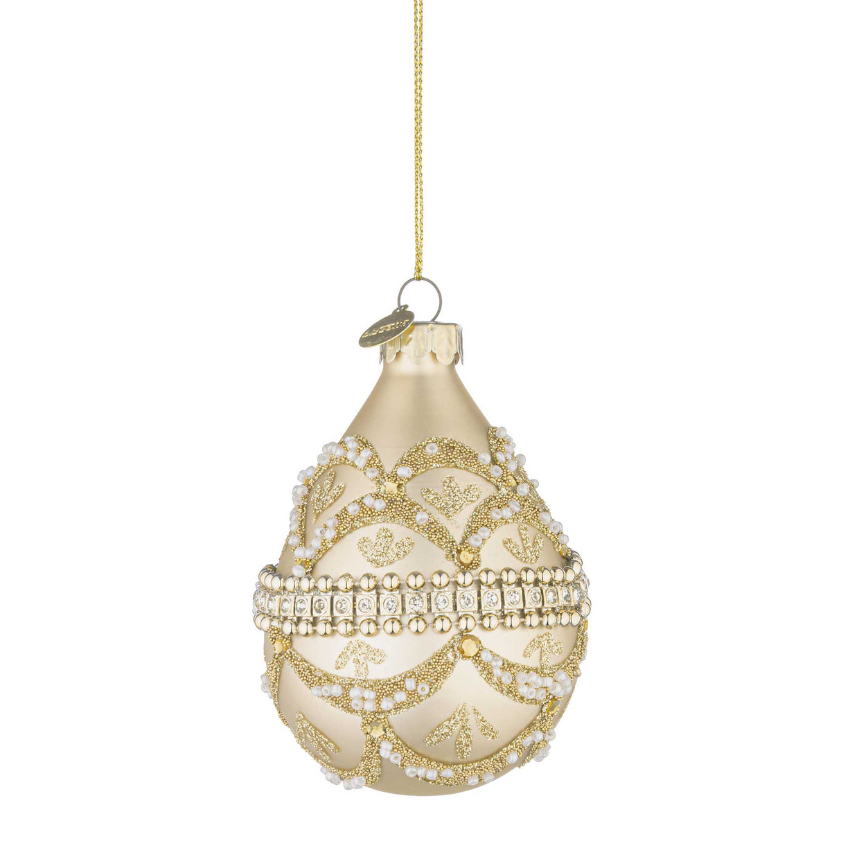 BIZZOTTO Goccia Addobbo di Natale Beloved Champagne 9cm Vetro
