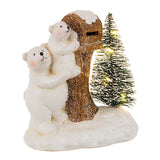 BIZZOTTO - Coppia Orsi Decorazione Natalizia Oggetti di Natale LED 14cm