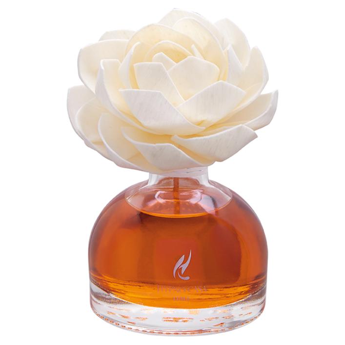 HYPNO CASA Diffusore a Bastoncini con Fiore Bianco Rosa 100ml Dolce Mandarino