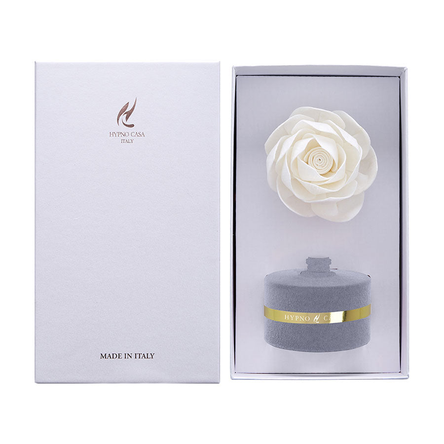 HYPNO CASA Reed Diffuser with White Rose 60ml Flocked Velvet Gray Black Orchid