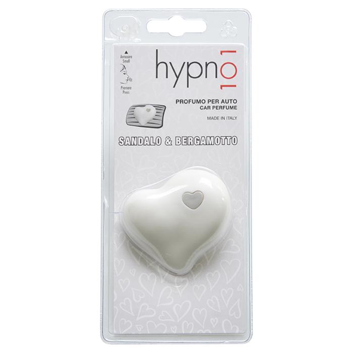 HYPNO CASA Profumatore Deodorante per Auto Cuore Sandalo e Bergamotto Bianco