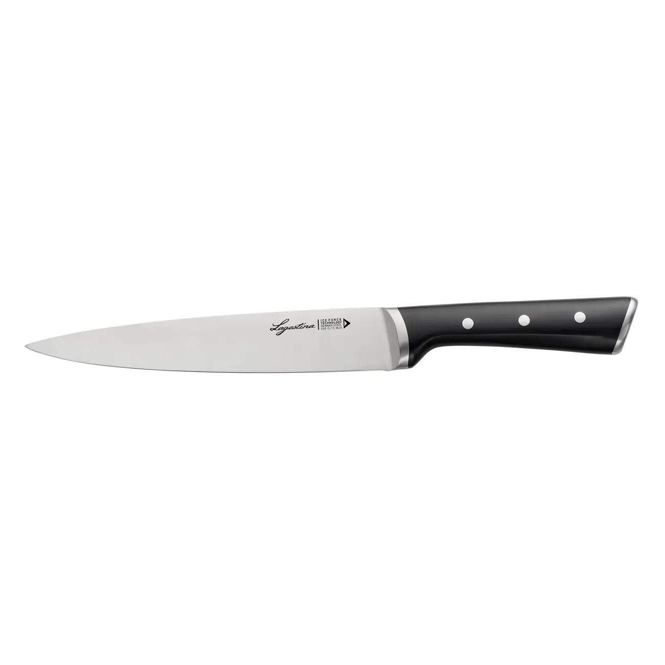 LAGOSTINA Iceforce Coltello per Affettare 20cm Acciaio Inox Doppio Rivetto Manico Ergonomico