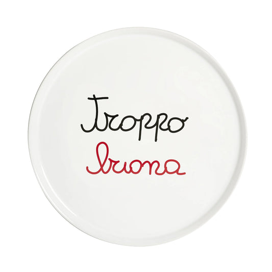 SIMPLE DAY Piatto Pizza Troppo Buona 31,5cm Bianco Ceramica
