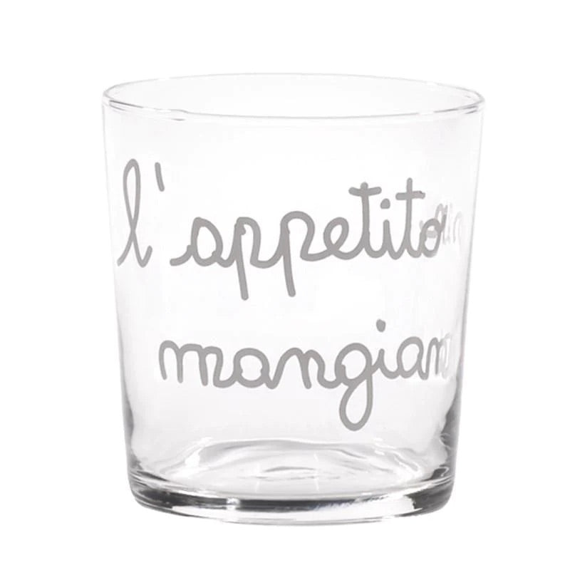 SIMPLE DAY Water Glasses L'Appetite Comes While Eating Set 6 Pieces 355ml Glass