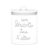 SIMPLE DAY Contenitore Barattolo Biscottiera Un Biscotto Tira L'Altro 15x22cm Vetro