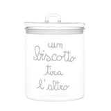 SIMPLE DAY Contenitore Barattolo Biscottiera Un Biscotto Tira L'Altro 15x22cm Vetro