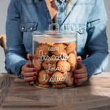 SIMPLE DAY Biscuit Jar Container One Biscuit Leads to Another 15x22cm Glass