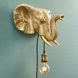 WERNS Lampada da Parete Elefante Jumbo 43x47cm Oro Resina