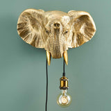 WERNS Jumbo Elephant Wall Lamp 43x47cm Gold Resin