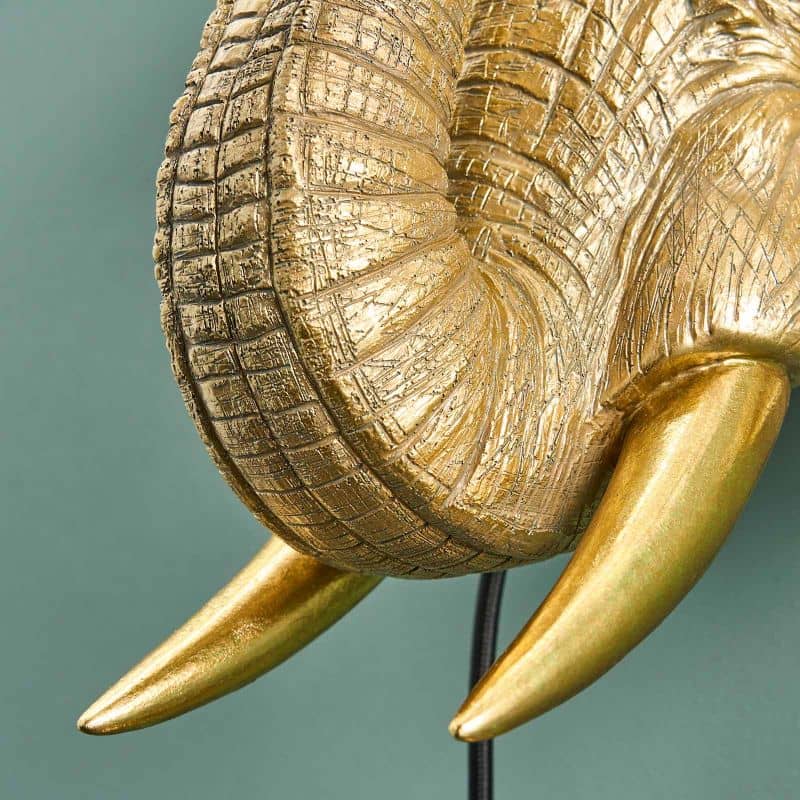 WERNS Lampada da Parete Elefante Jumbo 43x47cm Oro Resina