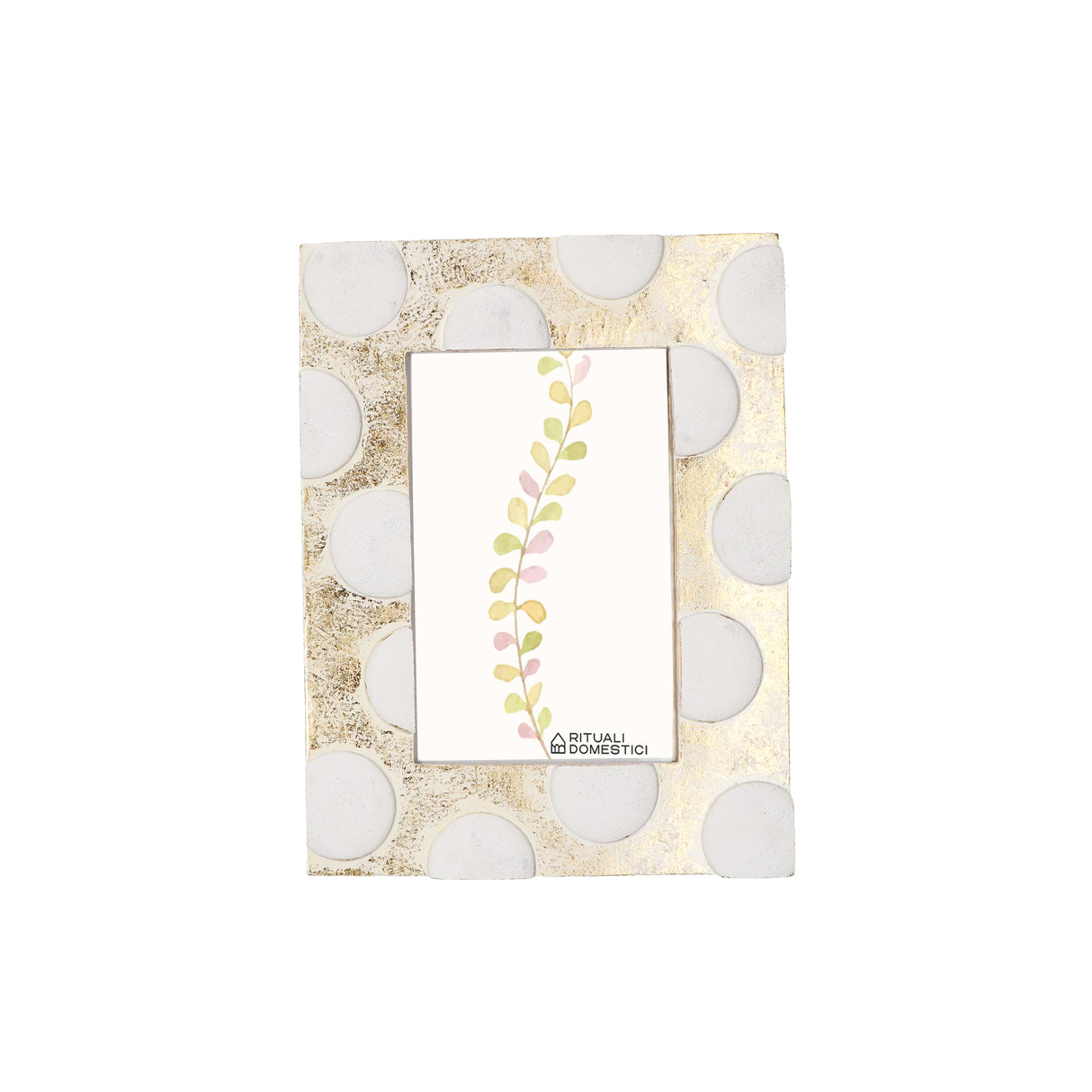 RITUALI DOMESTICI TiGuardo Portafoto 13x18cm Oro Pois Bianchi Resina