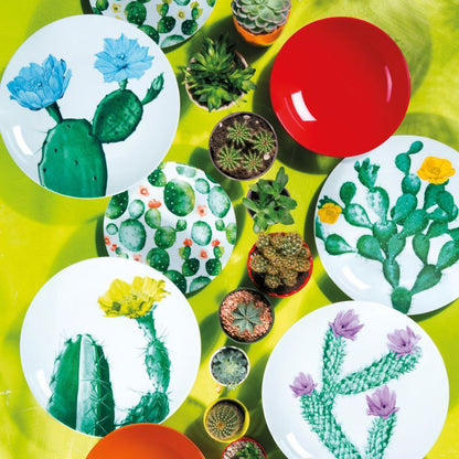 EXCELSA Color Cactus Servizio Tavola Piatti Set 18 Pezzi Porcellana Multicolore