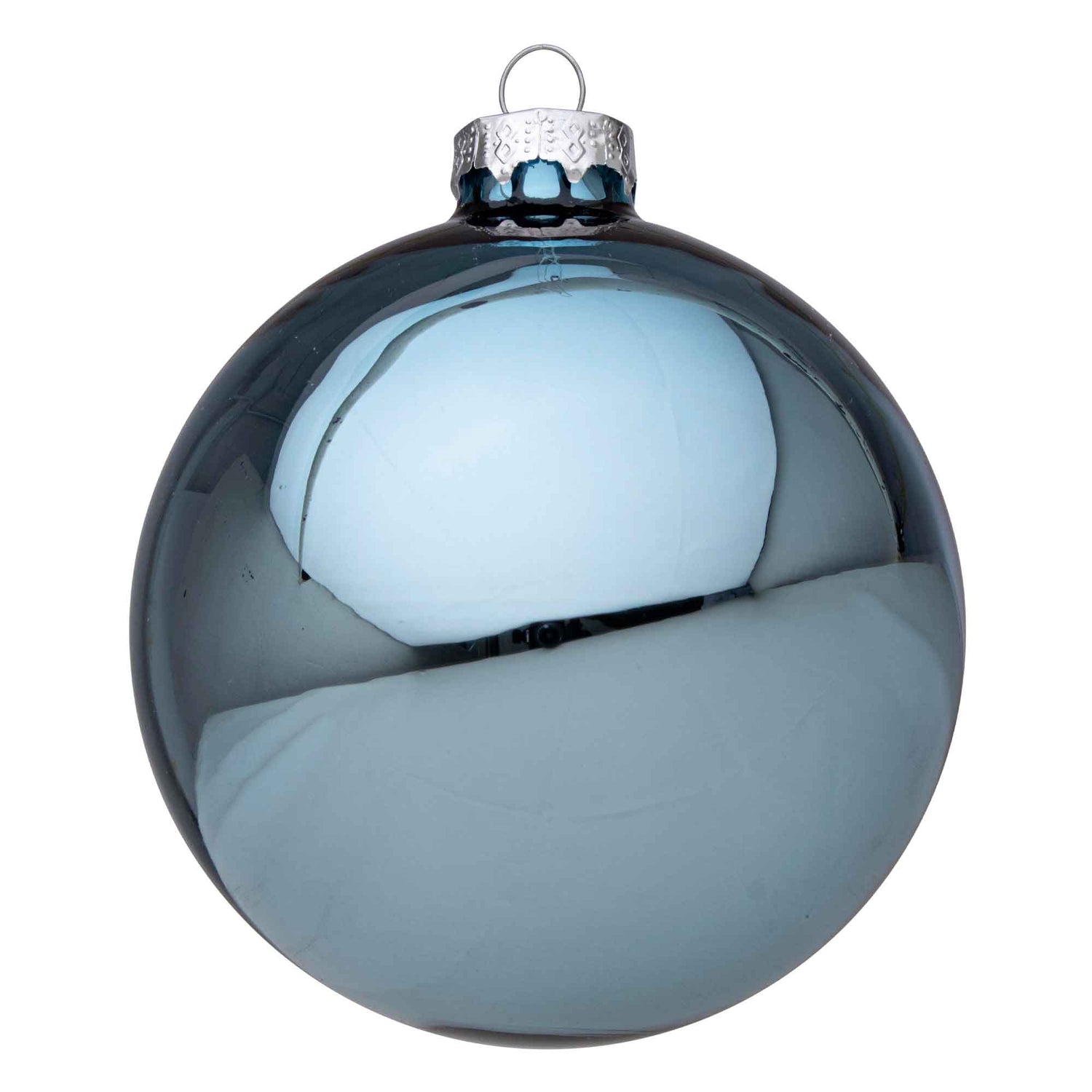 BIZZOTTO Addobbo Sfera Pallina Albero di Natale Azzurro Lucido Vetro 10cm