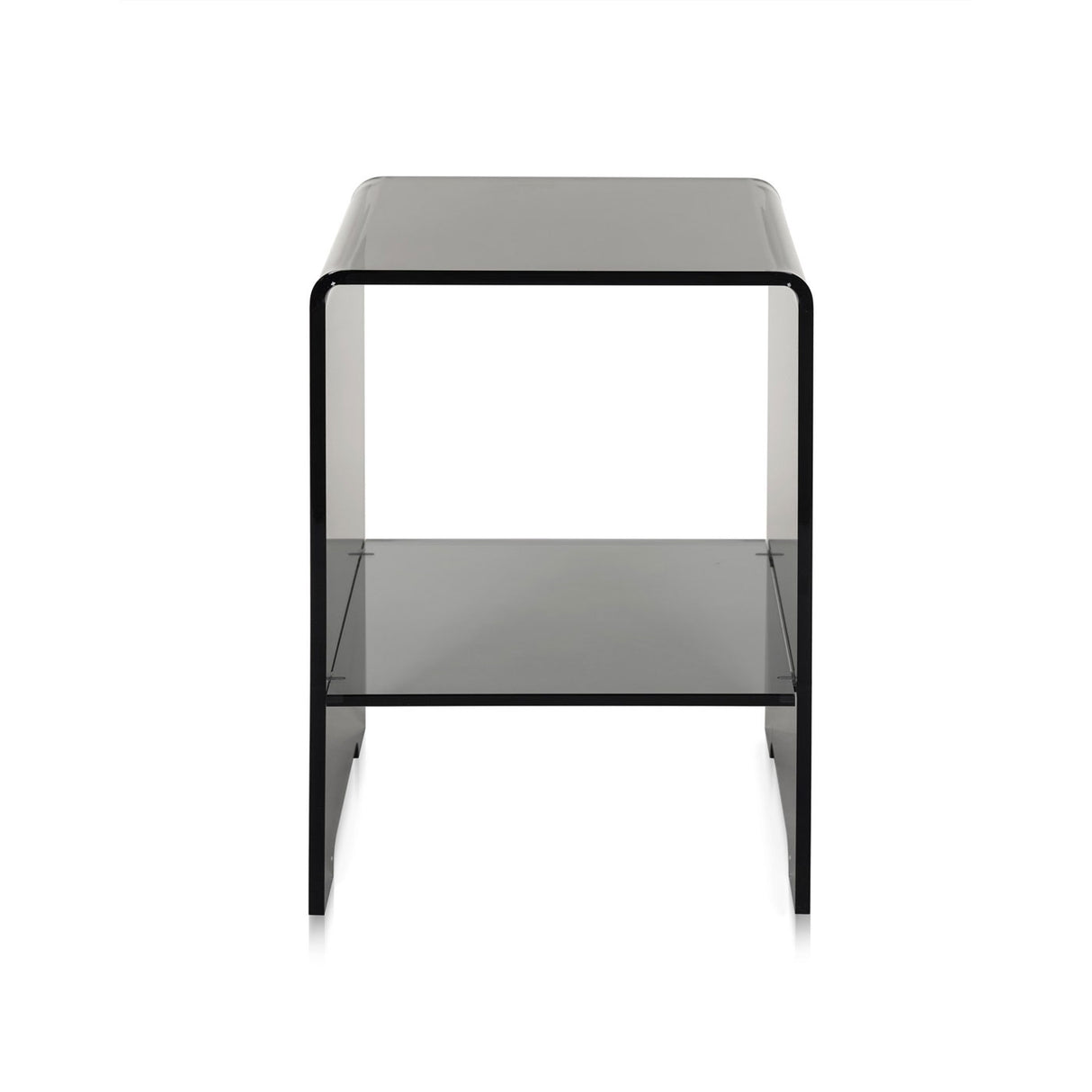 iPLEX Accanto Bedside Table in Smoked Plexiglass 32x45cm Made in Italy